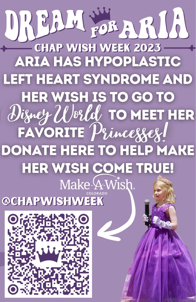 Donate what you can!!!! Such an amazing cause through Make-A-Wish Colorado!!!! #DreamForAria #ChapWishWeek 

secure2.wish.org/site/TR?pg=tea…