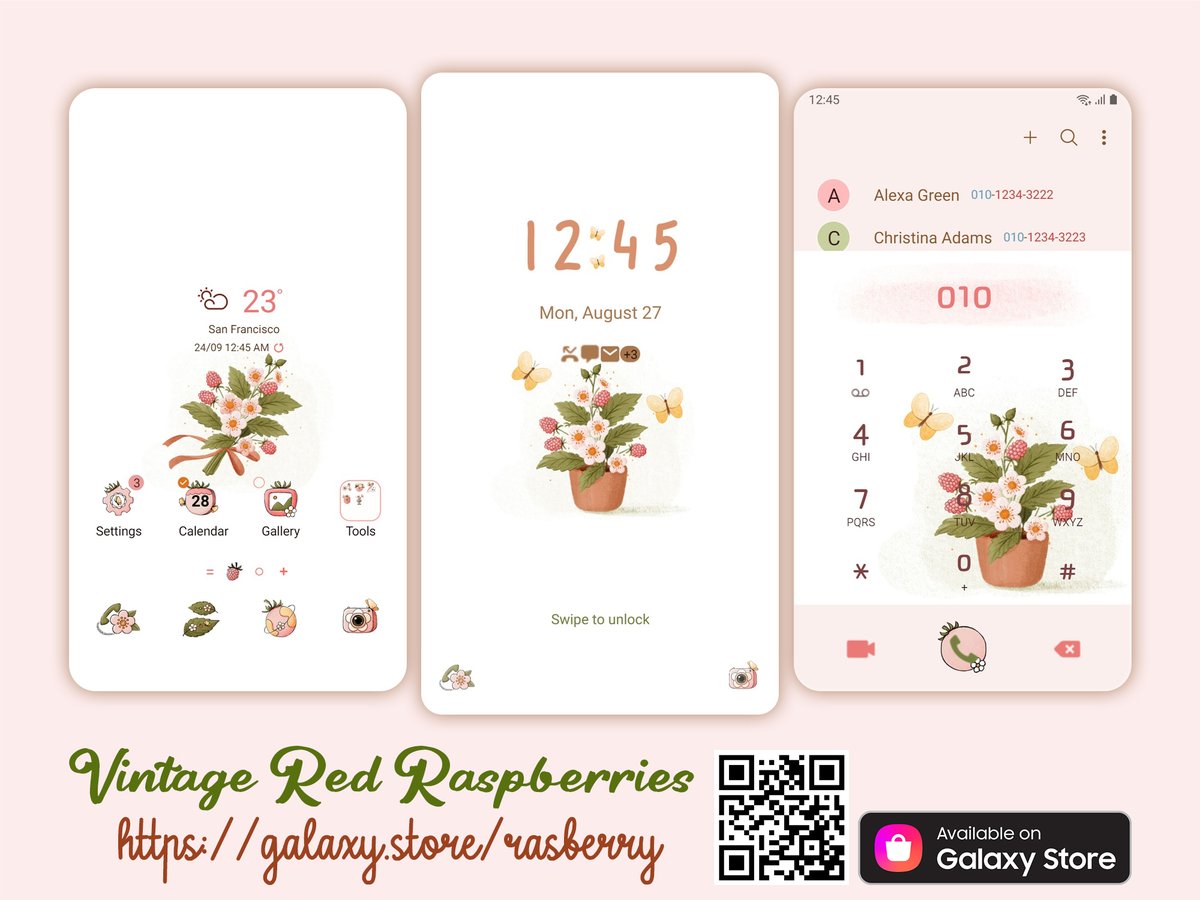 mun_studio's tweet photo. 🌺If you love the classic with the fresh energy of red raspberries, then our latest theme is for you!
🍓𝐕𝐢𝐧𝐭𝐚𝐠𝐞 𝐫𝐞𝐝 𝐫𝐚𝐬𝐛𝐞𝐫𝐫𝐲🍓
💫 Check it out at:
💫  https://t.co/oYP7xh542U
#munstudio #muntheme #Galaxytheme #galaxystore #flower #red #rasberry #vintage #cute https://t.co/P5QXi6lXJa