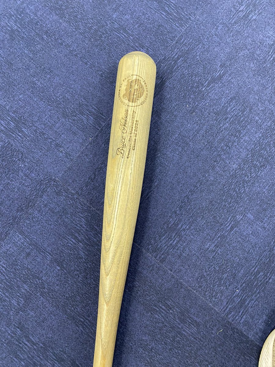 Interested in your own custom wood bat? Blaine Baseball Alum, Bryce Nelson is your guy. Any text and logos of your choosing can be engraved. 

Contact Bryce if you are interested.
Phone: 763-226-1627 

<a href="/bryce_nelly/">Bryce Nelson</a>