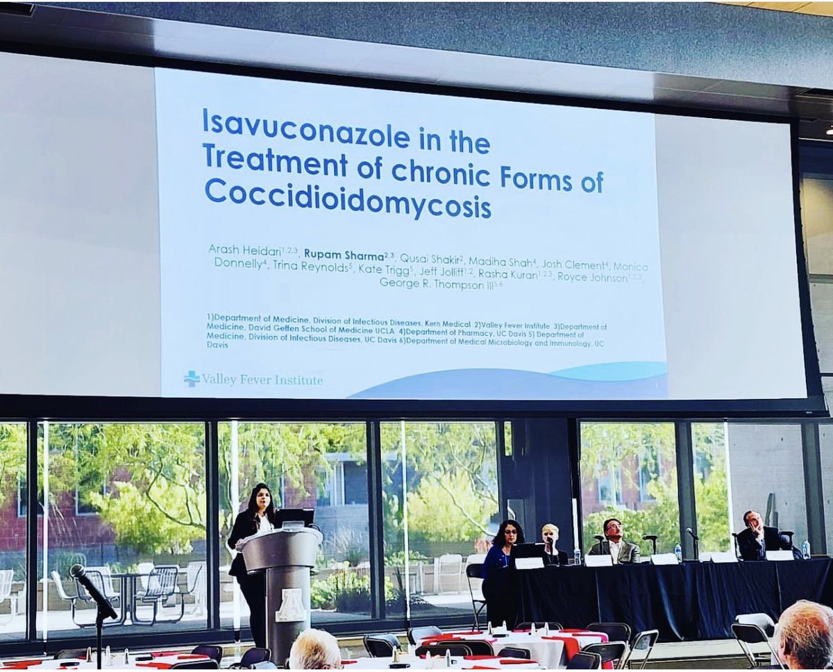 Proud to have presented our study of Isavuconazole in the treatment of chronic forms of Cocci at the 67th Coccidioidomycosis Study Group Meeting in Tuscon Arizona this last weekend alongside our PI @GRThompsonMD  #IDSA #CID #ValleyFever