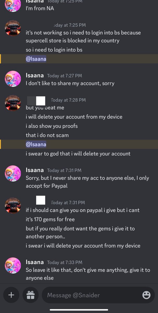 Nunca me había topado con alguien tan desesperado por regalar gemas laksjs 
Y el inglés peor que el mío xdd