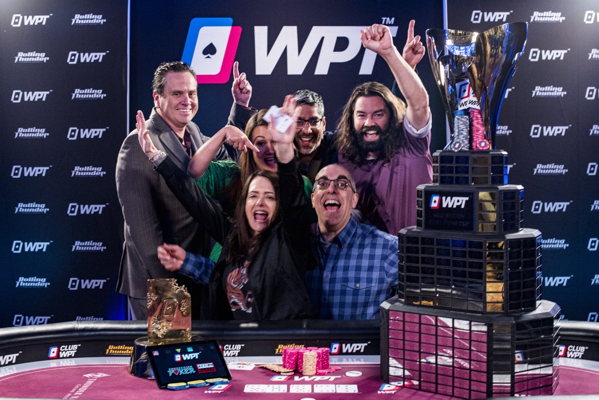 WPT's tweet photo. Congratulations to Scott Eskenazi our new #WPTRollingThunder Champion! ๐ฉ๏ธ๐
After navigating the 590 entry field @TVPokerRoom, Eskenazi showed up as one of the short stacks going into the Final Table before battling Jeremy Joseph heads-up to take home the title, $361,660 and the @DanielArsham trophy!
Recap: https://t.co/1xDyGfp1CT