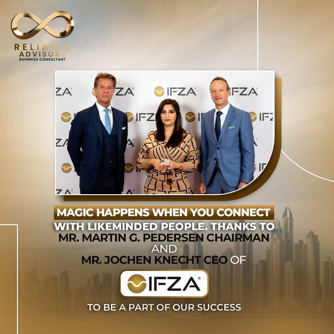 ReliablAdvisor's tweet photo. Thanks to Mr. Jochen Knecht CEO of IFZA and Mr. Martin G. Pedersen Chairman of IFZA to be a part of our success.

#reliableadvisor #ifzauae#freezonevisa #reliableadvisors #mydubai #uae🇦🇪 #consultancyservices#freevisa#foryou #businesssetupdubai #businessindubai https://t.co/ZBRyz03ihL