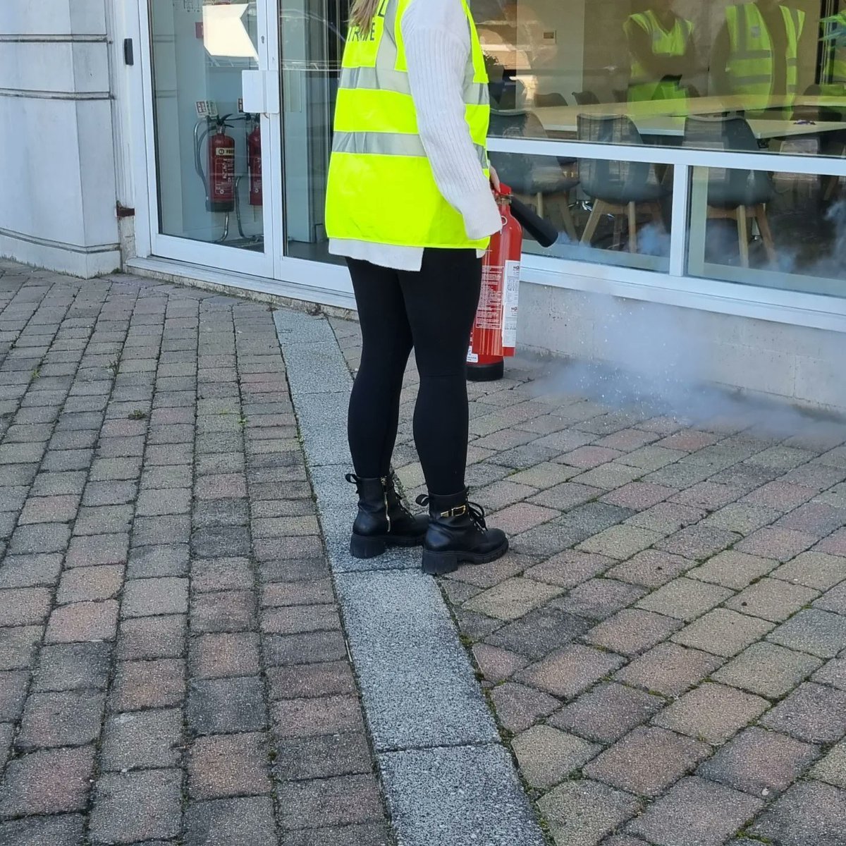 TabernacleTrain's tweet photo. Fire Marshall course with the guys and girls and Pippin fro  Sanzerac in Kingston yesterday amazing afternoon Pippin was well behaved and attentive during her time with us and was fastest paws on the buzzer in our Fire sltatistics quiz but opted out of the fire extinguisher demo https://t.co/JCL4Hn2xQH