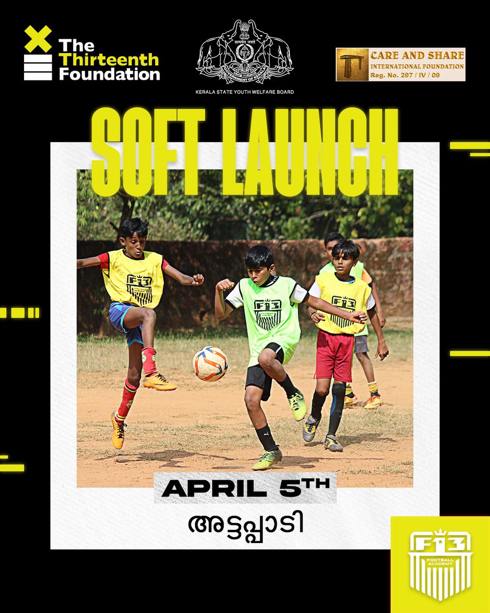 F13Academy's tweet photo. As promised, joining hands with the Kerala State Youth Welfare Board and Care and Share Foundation, The Thirteenth Foundation is bringing to Attappadi the newest branch of the F13 Football Academy with the soft launch today. 

#f13 #thethirteenthfoundation https://t.co/mc4tgZQBrD