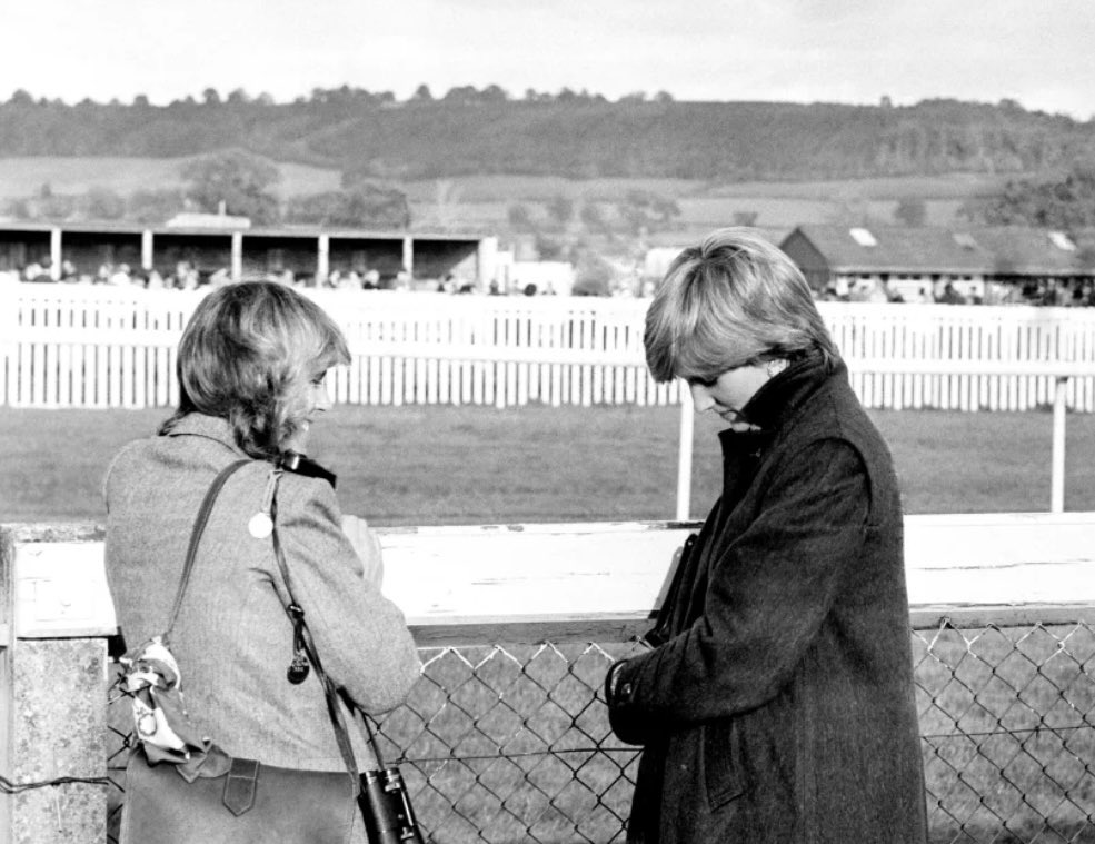 Lookinupatstars's tweet photo. Diana, at 19 years old with her friend Camilla. A day at the races, watching Diana’s then fiancé Charles compete. All the time, Camilla was fucking Charles. 

No friend: no lady: no queen.

#QueenCamilla #QueenConsort #queenofhearts https://t.co/JUUNCDnXAU
