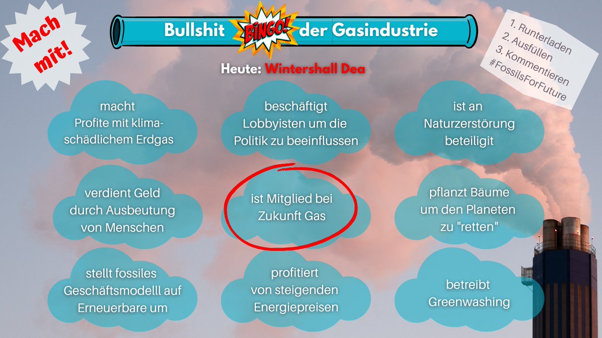 thereal_fff's tweet photo. Und natürlich gibt es zur Feier des Tages auch wieder unser #BullshitBingo der Gasindustrie! 🔥

Heute: @wintershalldea

Zum mitmachen einfach das Bild runterladen, recherchieren, ausfüllen und hier kommentieren. Wer zuerst ein Bingo hat, kriegt ein #FossilsForFuture Plakat 😉 https://t.co/ex5S9duzn4
