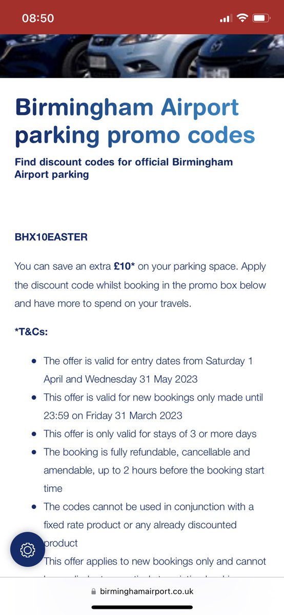 LiseeeyA's tweet photo. @bhx_official Hi, is there a new parking discount code due to be released please? The one currently showing expired Friday night… https://t.co/uJSRRfyjeh