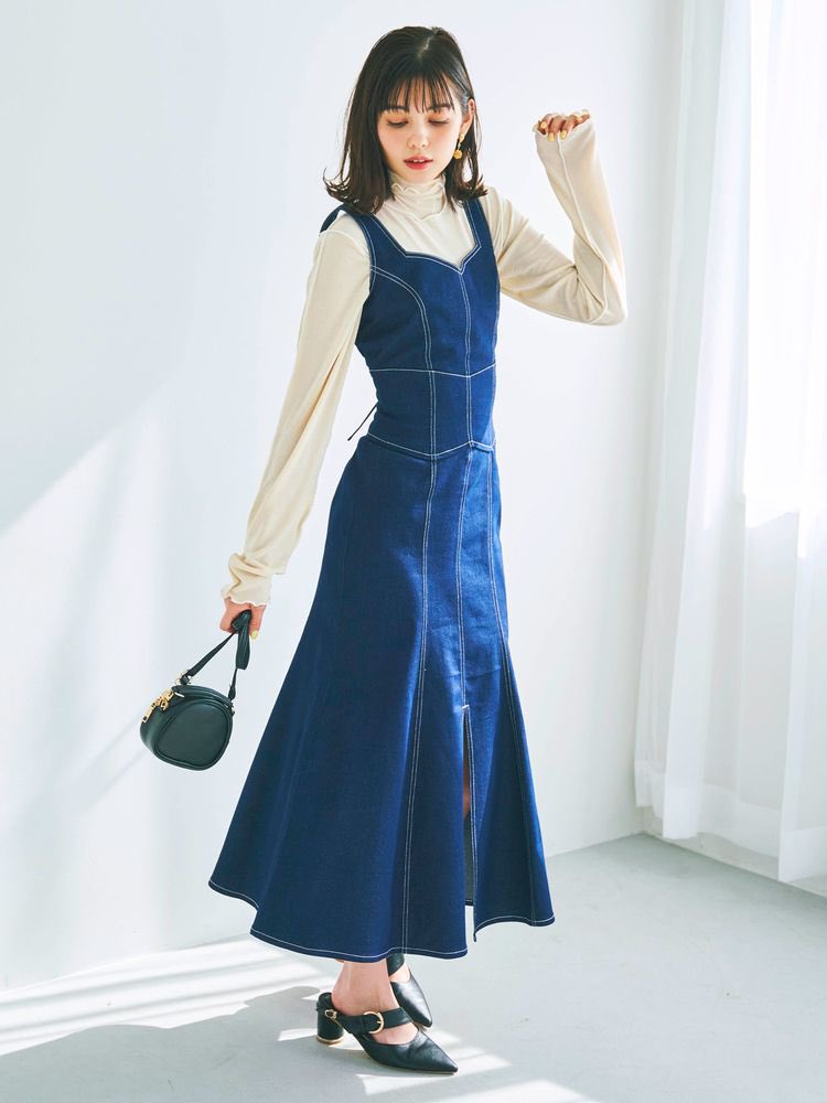 Brave Heart レイヤードワンピース ネイビー Brave Heartレイヤードワンピース #Amavel #アマベル #マルイ