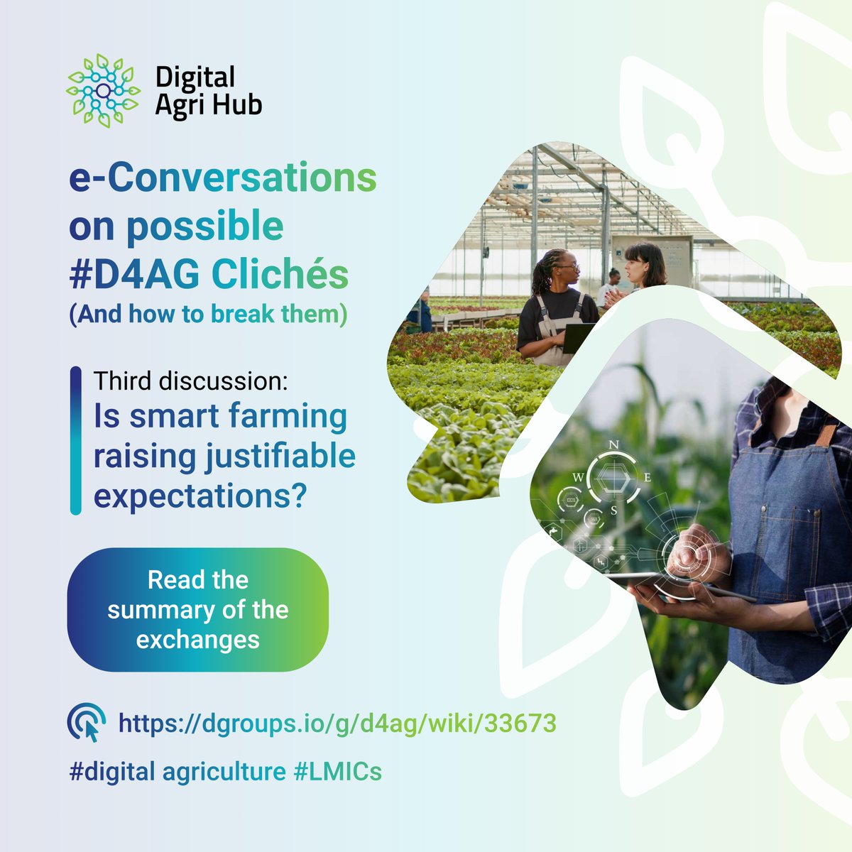 iapad's tweet photo. Interested in the outcome of the 3rd e-conversation where the @D4Ag_ community reflected on the question: Is #SmartFarming raising justifiable expectations? Read the summary of the 5-day exchange💡https://t.co/r1mTjsmhaP |#automation #agriculture  #ClimateResilience #D4Ag #ICT4Ag https://t.co/ydVNk32SWY