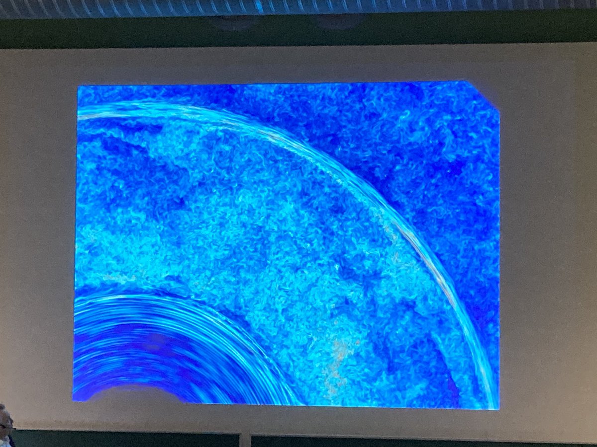 Falk Herwig showing the largest hydro simulation their group has done. It’s a massive PopIII star and it is soooo pretty