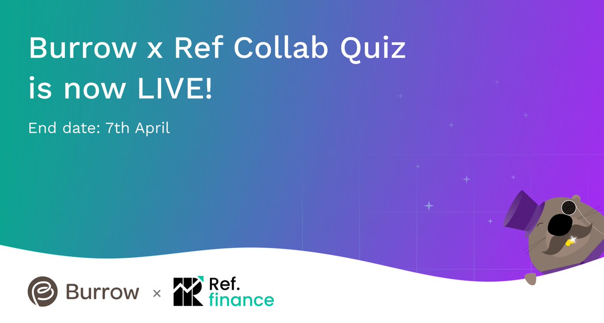 DeFi Quizz time is on with @burrowcash 💪

Test your #NEAR #DeFi knowledge, learn more what you can do with your assets and might just be pleasantly surprised.

Fill in the form ⤵️
docs.google.com/forms/d/e/1FAI…