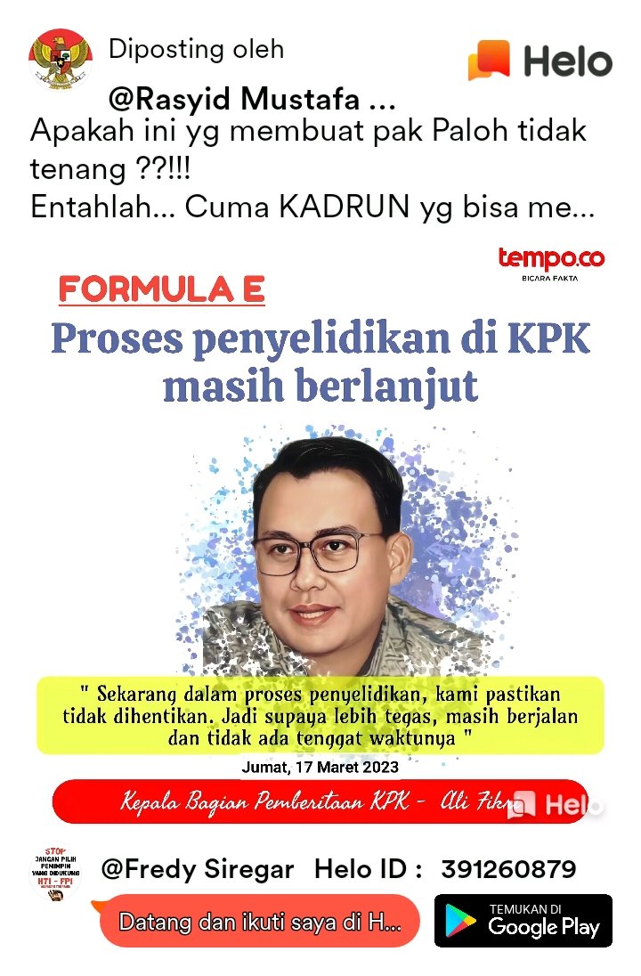 Mudah mudahan KPK bangun dari tidur panjangnya!🇮🇩💪