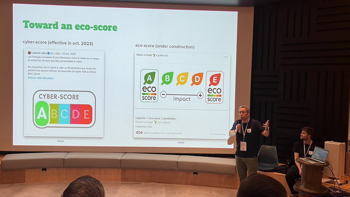 dedece35's tweet image. challenge #ecocode ... keynote sur le green par Olivier Legoaer