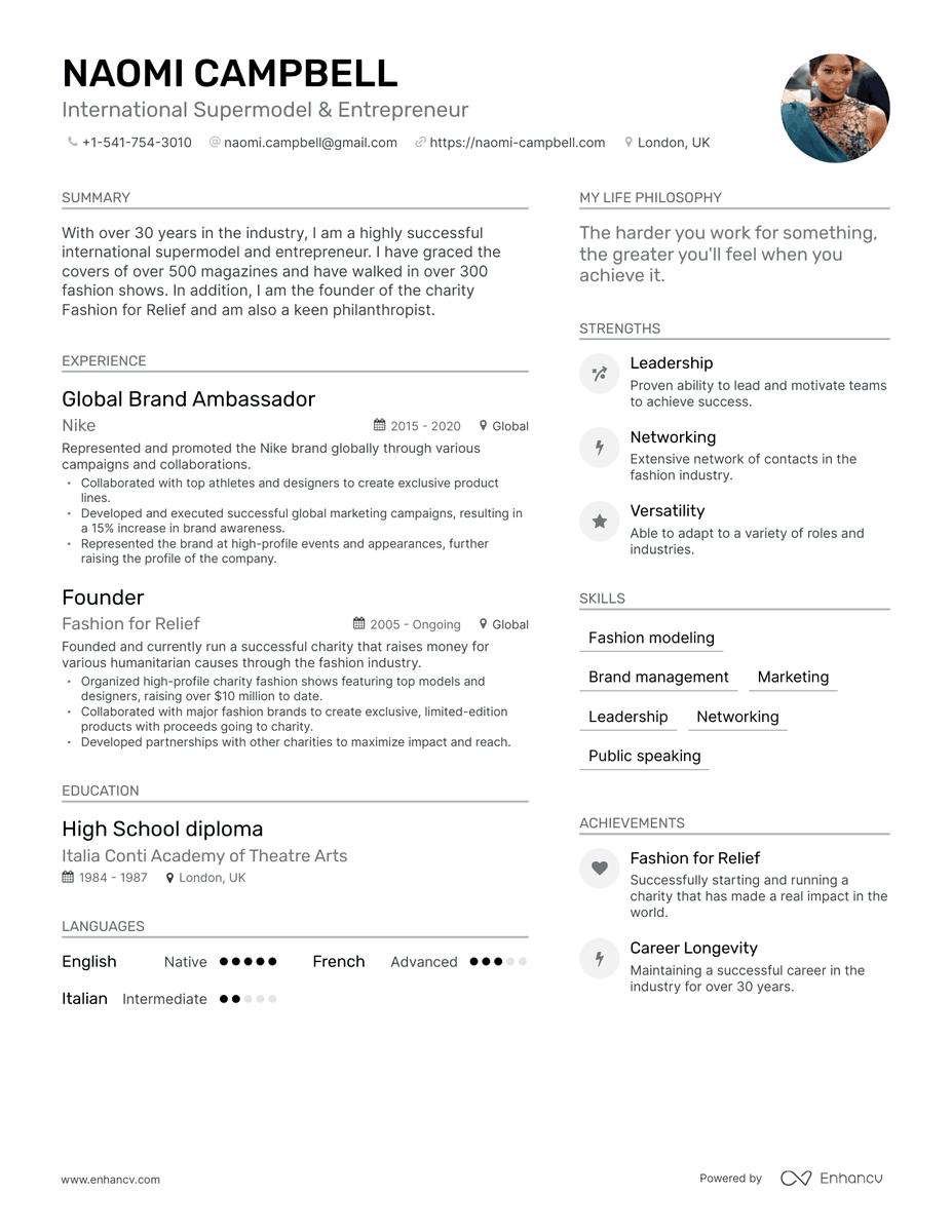 What would Naomi Campbell's resume look like if he had one made by AI? Check the full ChatGPT-generated resume at thisresumedoesnotexist.com/resume/naomi-c…