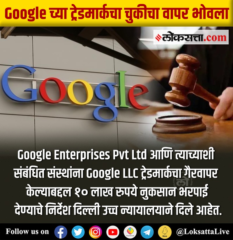 LoksattaLive's tweet photo. Google च्या ट्रेडमार्कचा चुकीचा वापर भोवला
https://t.co/WFnI7X1nGp < येथे वाचा सविस्तर वृत्त
#Tech #Google #TreadMark #GoogleLLC #GoogleEnterprises #Delhihighcourt https://t.co/ZLbHXUw4nn