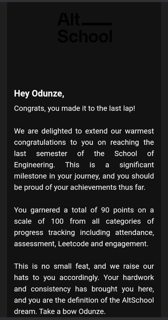 jennydunix's tweet image. Two years later and still learning. 1st slide @aspilosfdn project lead sent me a mail giving me a 100% discount for registration fee and I wrote the assessment. Passed and became an @AltSchoolAfrica student. 2nd, 3rd and 4th slide are the results for my 3 semesters.