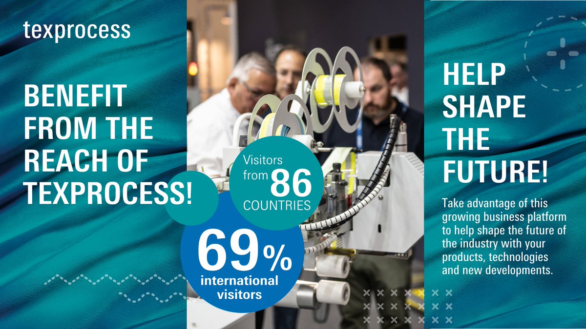 ttx_tp's tweet image. Raise your international profile and meet your target groups from 23 to 26 April 2024.

#Texprocess2024 #tradefair #international