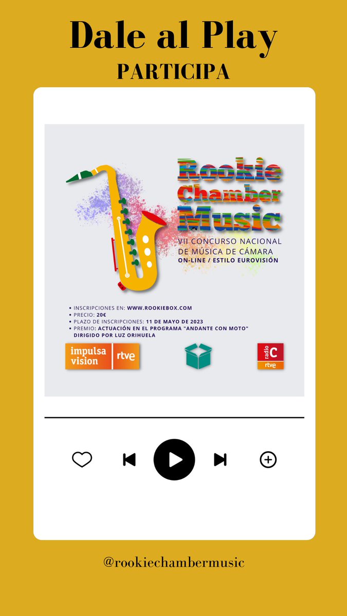 🔽Dale al play🔽

Participa: rookiebox.com/talents/357/
👩🏻 @Luz_Orihuela 
🔴 <a href="/radioclasica/">Radio Clásica</a> 
🟠 <a href="/impulsavision/">Impulsa Visión RTVE</a> 
🟢 <a href="/Rookiebox_com/">Rookiebox</a>