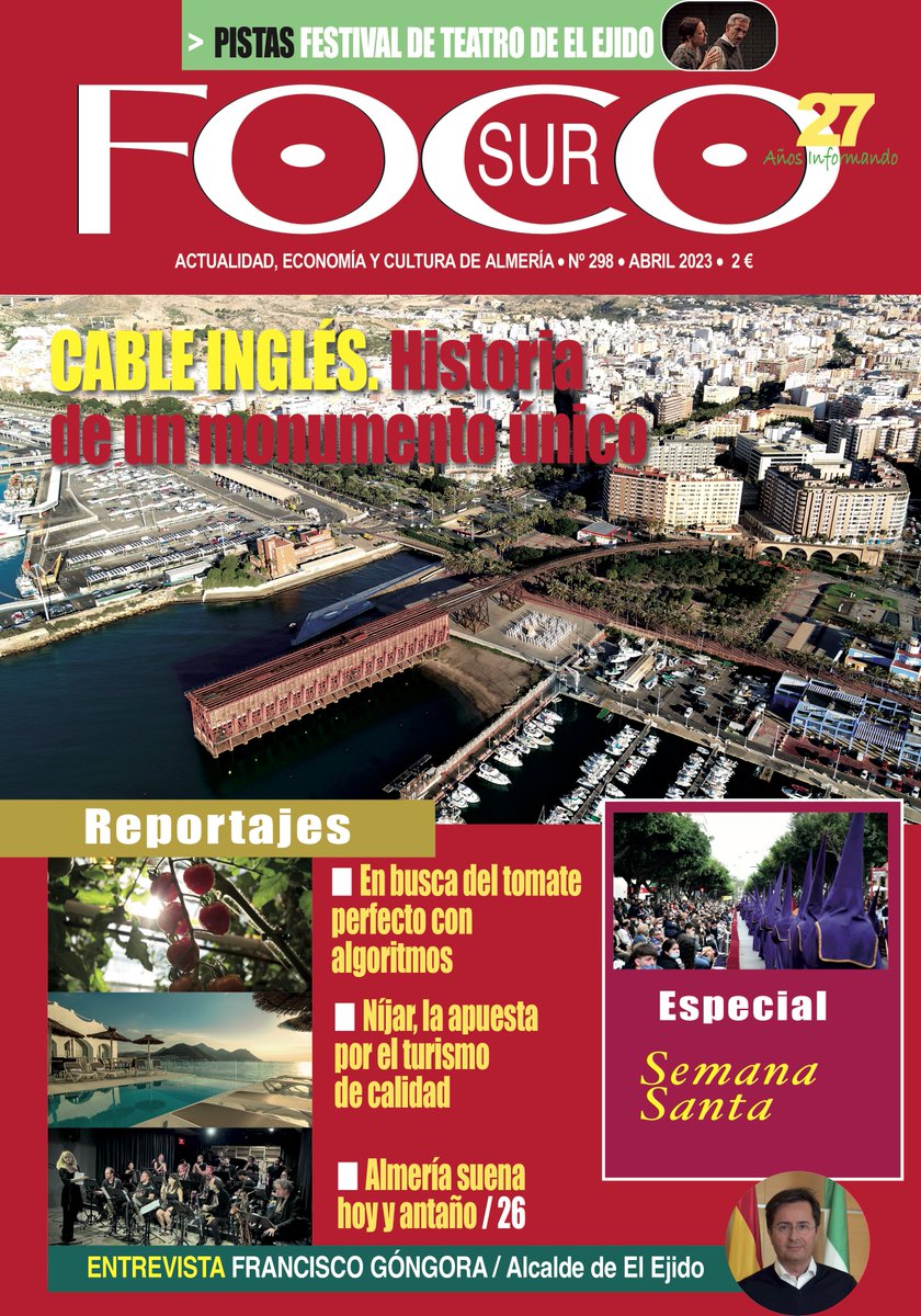 AlmeriaInfo37's tweet photo. Ya está en la calle el número de abril de #FocoSur, la revista de #Almería, con reportajes sobre el Cable Inglés, su historia, los intentos de derribarlo, la rehabilitación realizada y el proyecto que queda por ejecutar explicado por su arquitecto, Ramón de Torres... (1) https://t.co/Wzv9rygnuG