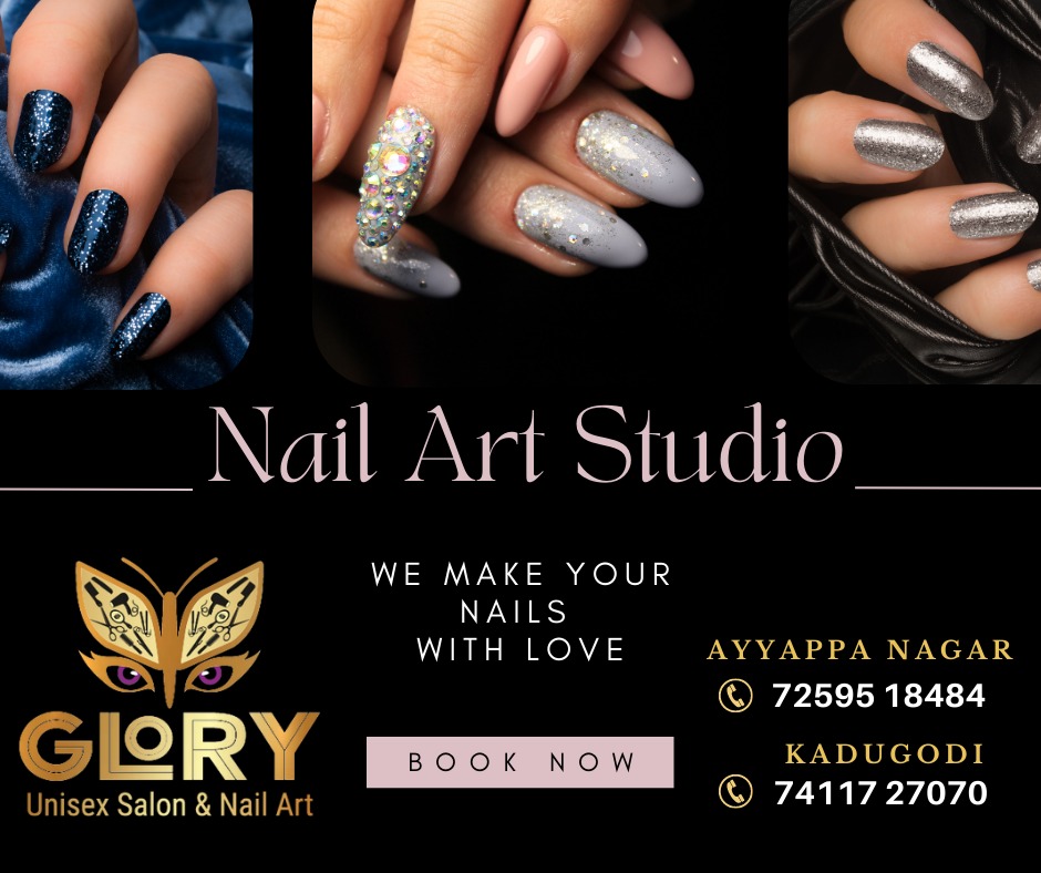 Glory Unisex Salon and Nail Art - Kadugodi Offers Best Nail Art Design in Kadugodi, Whitefield Branch by our Professional Nail artists
#nailart #naildesigns #nailartist #nailspa #nailstudio #nailstyle #nailextensions #nailgelpolish #nailstamping #nailstylist #Kadugodi #Whitefield