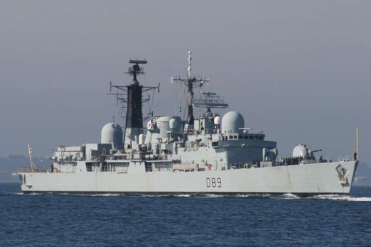 April 5th 1982: Type 42 Destroyer HMS Exeter sails from Key West, Florida, towards Belize, in readiness to join the British task force...