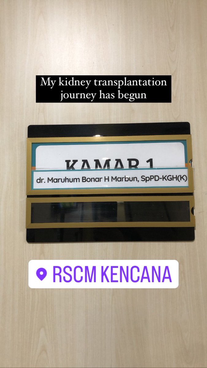 Guys doakan, hari ini adalah hari mulainya perjalanan cangkok ginjal gue di RSCM dengan dr. Maruhum Bonar. Wish me luck ✌🏻☺️ #DialysisWarrior