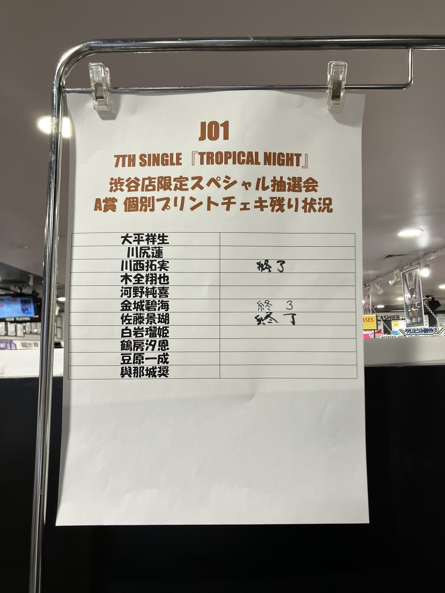 注目ブランドのギフト NIGHT TROPICAL JO1 渋谷タワレコ抽選会 チェキ