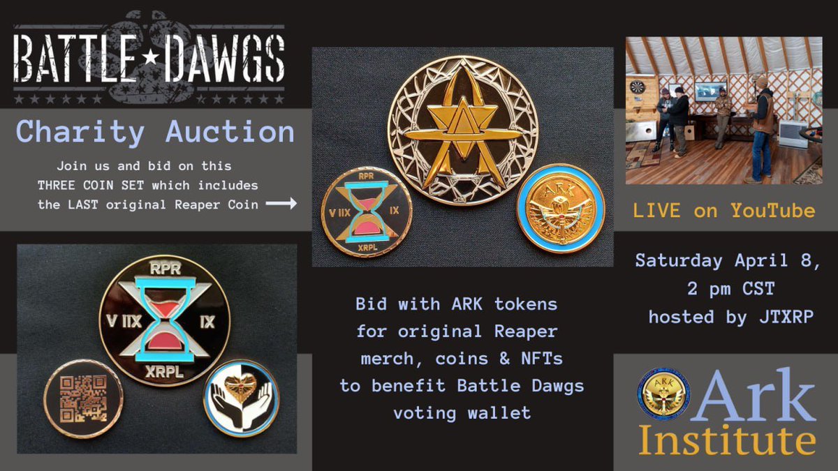 AlaskanSqueeze's tweet photo. Join us in supporting @battledawgs1 a live Auction hosted by @JTXRP ! 

Make your bid in .. #ARK token.. to help make a difference in our veterans' lives! 

#veterans #charity #ARKtoken #giveback  #TradingView $ETH #relistXRP OpenSea #gold Uphold #Crypto #cryptocurrency #BTC https://t.co/8zPr2erKpY