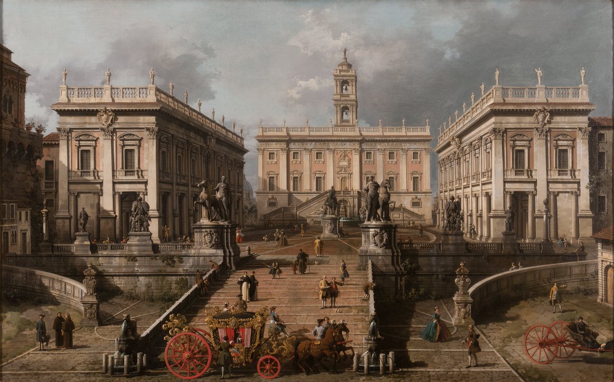 New on display <a href="/WaddesdonManor/">Waddesdon</a> is this work by Canaletto depicting the Capitoline Hill, which was once the site of most important temple of Jupiter in Rome. Canaletto’s manipulation of space bears witness to his early training as a theatrical scene painter.