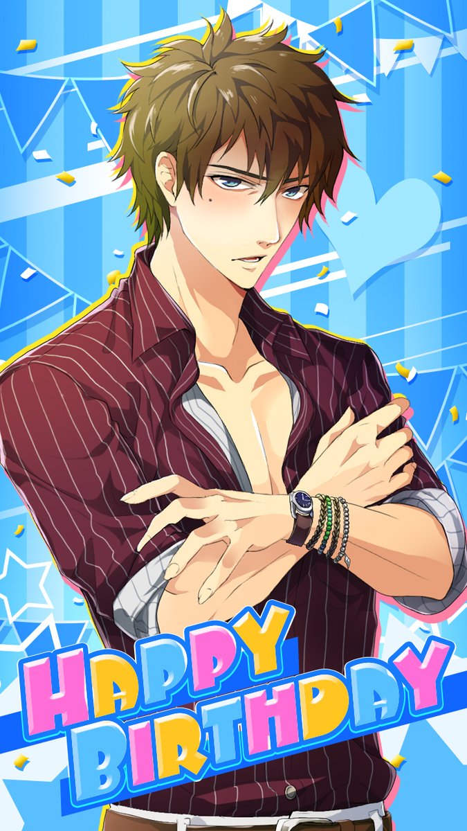 本日のお誕生日は彼🎂💕

【 #明紫波光秀 】
ああ、ありがとな。プレゼントが間に合わなかった？別に気にしな……オリジナルTシャツを発注！？お前、俺がお前からもらったモン絶対使うからって、ネタには走るなよな？ふふ……まぁ、いいけどよ。ありがとな。

#ケモ彼   #俺プロジェクト