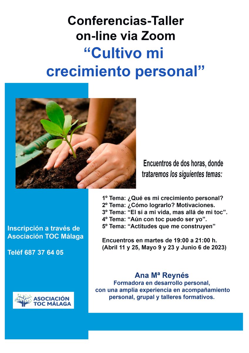 Novedoso taller mediante expresión con la pintura, muy sencillo y práctico para personas con toc. Más información: asociaciontocmalaga.com/conferencias-t…