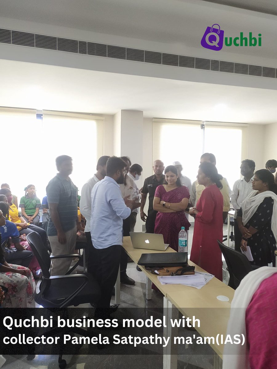 quchbi's tweet photo. Discussing Quchbi business model with Respected collector ma'am @telspamela (IAS) , and Telangana chief innovative officer @drshantathoutam ( CIO) #yadadri #yadadricollector #Entrepreneur #businessgrowth #quchbi #quchbisellanything #buyanything #bossfeeling https://t.co/QfOM4W0K5t