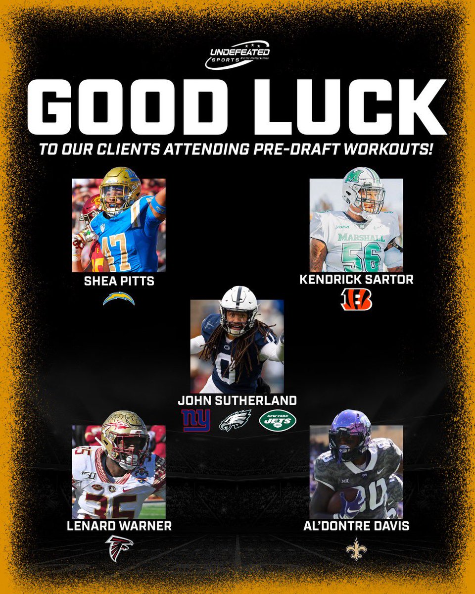 We want to wish all of our amazing clients the best of luck in their upcoming pre draft workouts.

We know they've put in so much hard work to get here, and we can't wait to see what they'll accomplish next. We are proud to support them every step of the way!