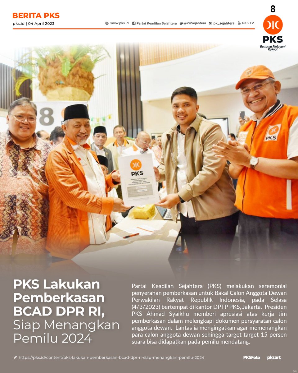 PKS Lakukan Pemberkasan BCAD DPR RI, Siap Menangkan Pemilu 2024

"Saya kira ini bagian tahapan yang harus kita lalui bersama mudah-mudahan Allah mudahkan dan ditahap berikutnya memenangkan bcad ini," ~<a href="/syaikhu_ahmad/">Ahmad Syaikhu</a>

pks.id/content/pks-la…