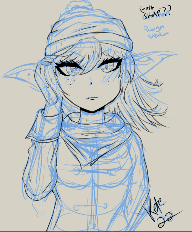 DrawSothulhu's tweet image. Day 74: But what if I added some major feathering to her pretty eyelashes??