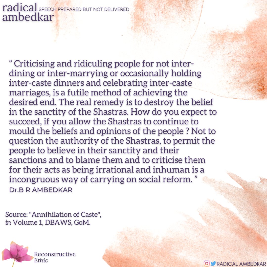 radicalambedkar's tweet photo. #AnnihilationOfCaste
#JatPatTodakMandal
#Caste
#Hindu
#intermarriage
#Shastras
#SocialReform
#ReconstructiveEthic
#Morality
#Ambedkar
#Phule
#Buddha
#RadicalAmbedkar https://t.co/SZ142Oa5NK