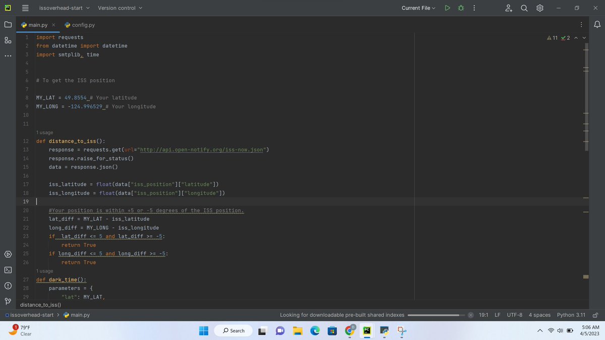 ungmulla's tweet image. For day 32 and 33 of #100daysofcodepython , I learnt to used the 'smtplib' library together with the 'datetime' module to automate sending emails and perform other funstions.
I also learnt to request data from website APIs with the 'request' library.