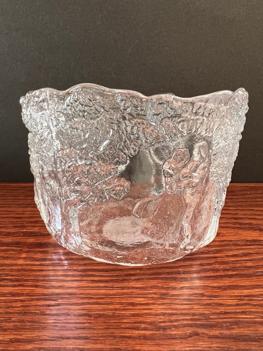 Kosta Boda Glass Bowl Rhapsody by Kjell Engman Dancing Couple #wedding #vintageglass #collectorglass #showergift #weddingdecorgift etsy.me/3GiI3aY