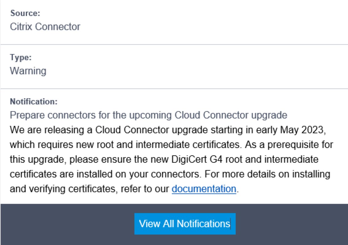 Usually Citrix Cloud Connector are just done by #Citrix you don't need to care, this one may need your attention:  support.citrix.com/article/CTX477…