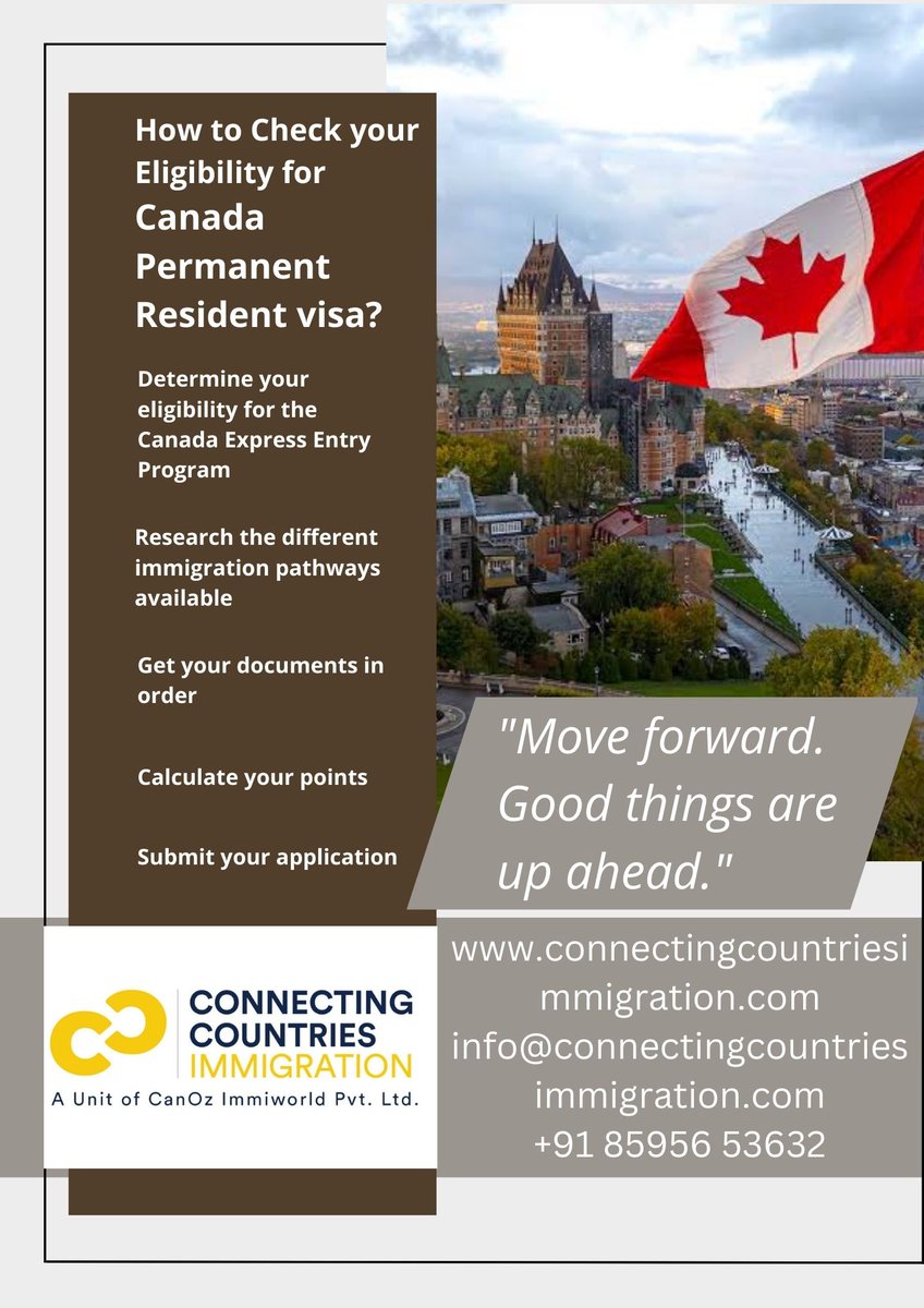 CCImmigration's tweet photo. Determine your #eligibility_for_Canada_Express_Entry_Program:The #ExpressEntryProgram is the main pathway for most people looking to #immigrate_to_Canada
https://t.co/X8AlXq9J1N
info@connectingcountriesimmigration.com
+91 85956 53632
#iccrc #canada #immigration #immigrationlaw https://t.co/iSxwAzcUlh