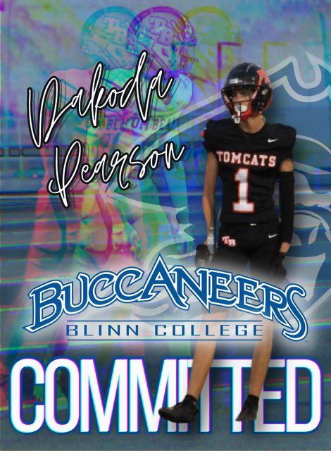 After an amazing senior season I am excited to announce my commitment to play football for Blinn College! Thank you to all my coaches for pushing me everyday to get me ready for the next level. @BlinnAthletics @TBTomcatFball @TBHSAthletics @coachfex