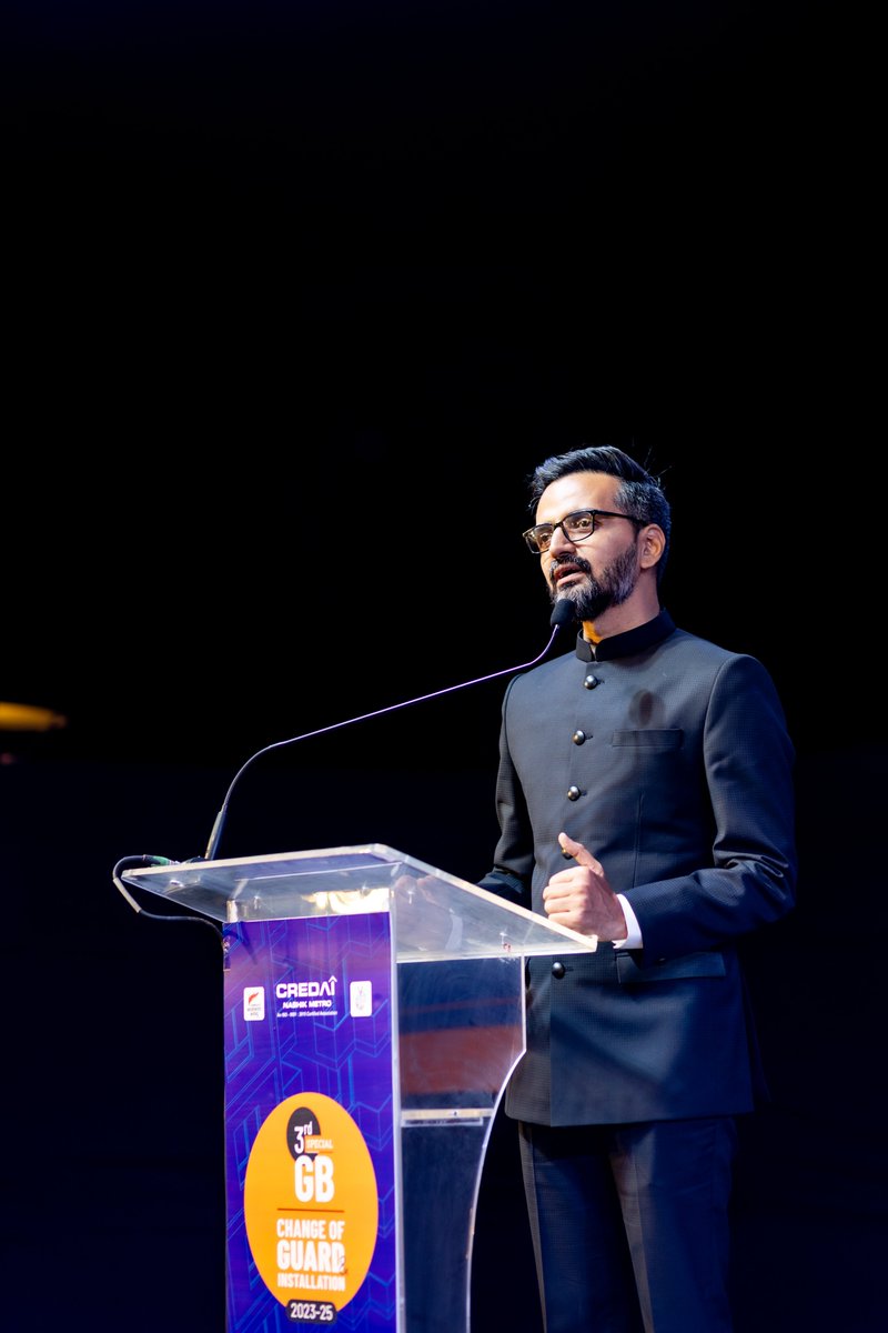 CredaiMetro's tweet photo. Welcome to our New President Mr. Krunal Patil. We are thrilled to grow more under his visionary leadership and develop Nashik city. 

#President #changeofguard #installation #ceremony #Credai #CredaiNashik #CREDAI2025 #vision #growth #nashik #development https://t.co/AqfjLGbnhs