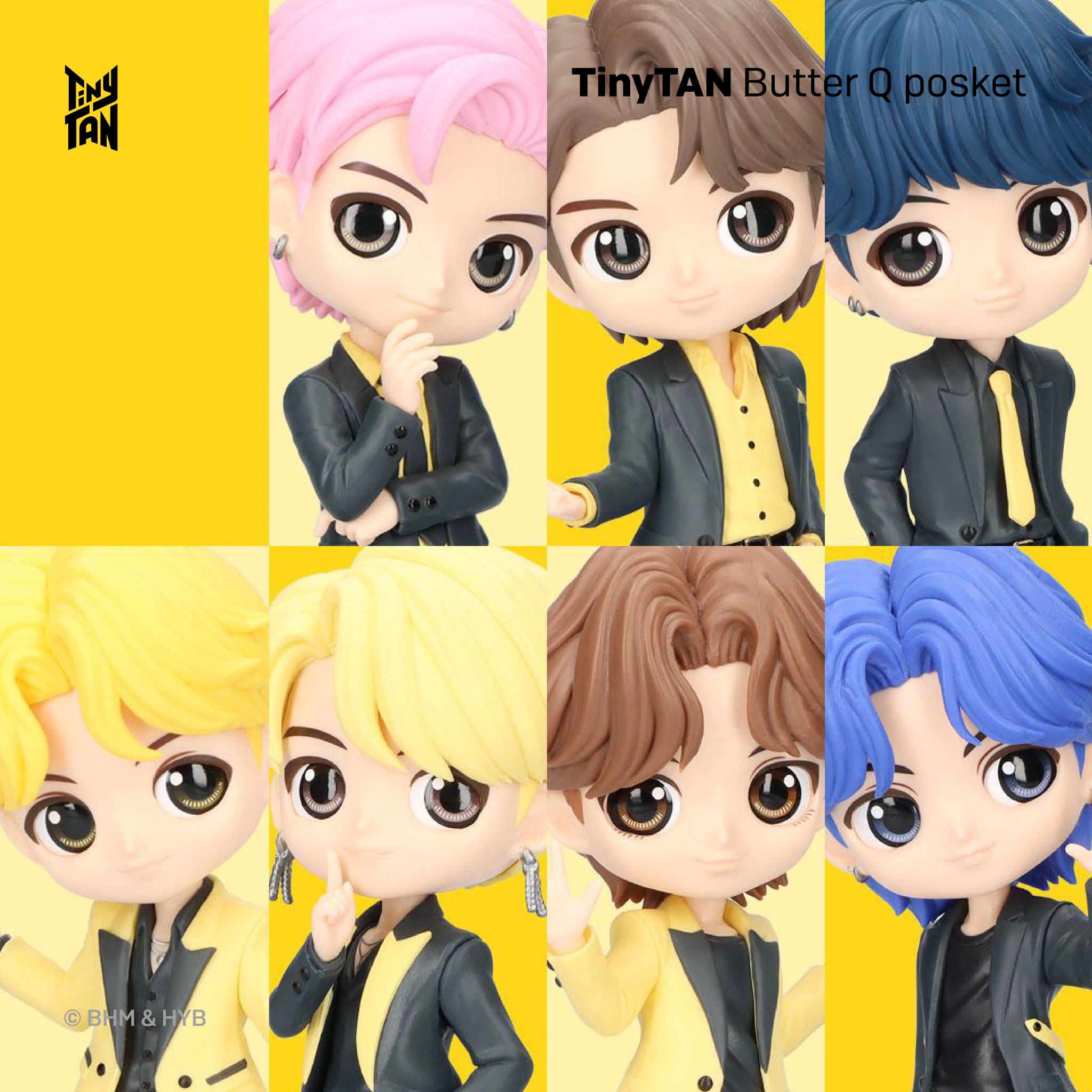 Tiny TAN  BTS  Butter Q posket   Aカラー 7種 Q Posket BTS TinyTAN Butter Figure B color Complete 7 Set