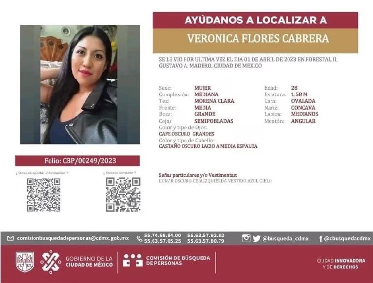 XimenaHinojosa's tweet photo. Familiares de la joven Verónica Flores Cabrera, desaparecida desde el 1 de abril, bloquearon Insurgentes y Ticoman para exigir a la Fiscalía General de CDMX catear la casa de su pareja ante evidencia de que la secuestró.Por favor ayudemos a difundir https://t.co/9vNuzHv3xW