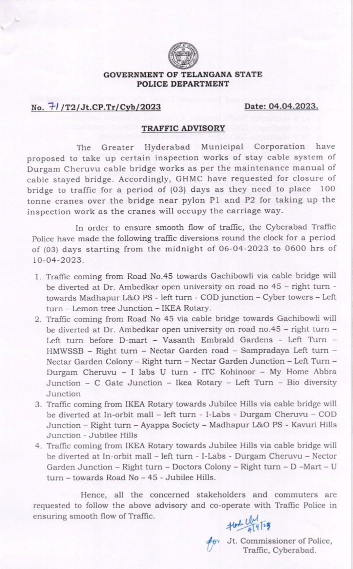 Cyberabad Traffic Police tweet media