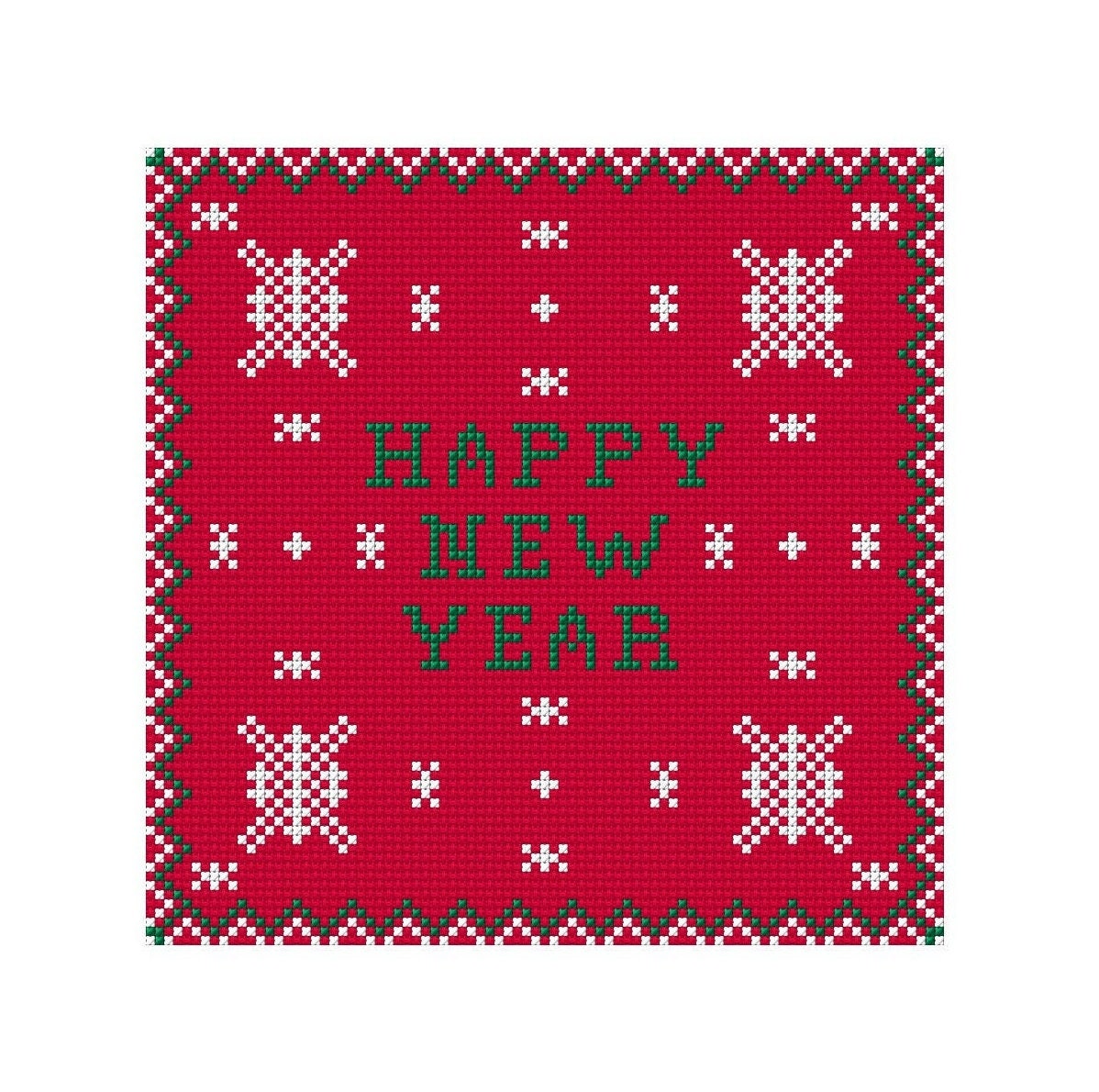 New Year Eve Cross Stitch Pattern Christmas Red White Winter Snowflakes Instant Pdf Chart 1 Housewarming Greeting Card Download Counted Diy tuppu.net/a11acbc5 #Etsy #Crossstitchfurnish #BeginnerCrossstitch