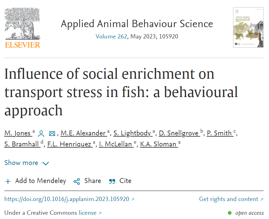DrIMcLellanUWS's tweet photo. In a new publication in Applied Animal Behaviour Science, @MeganJonesEco has considered how social enrichment  affects behaviour of ornamental fishes.  This paper represents a way in which retailers can implement welfare improvements.
https://t.co/ZFNTgDcbEs

#UWSResearchMatters https://t.co/20ZWE3BBSF