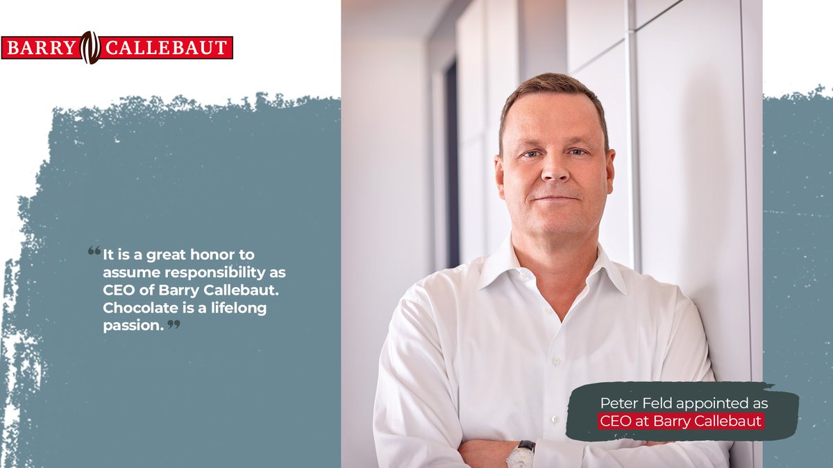 BarryCallebaut's tweet image. Peter Feld has been appointed as the new CEO of the Barry Callebaut Group. He is a seasoned leader with over 30 years of experience at top global consumer goods and services companies.
Read more: ow.ly/veKe50NAphI
#BarryCallebaut #ExecutiveCommittee #ExCo #Change