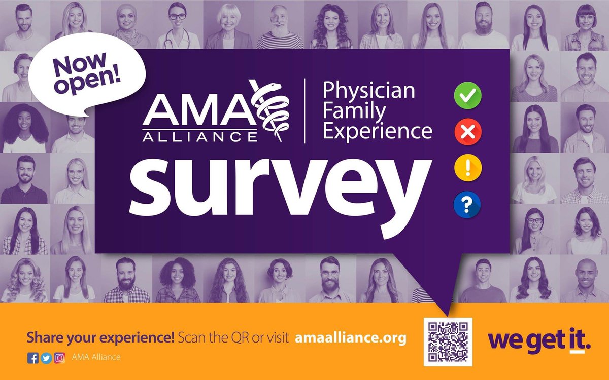 Give a voice to your unique experience as a physician spouse/partner. Take the Physician Family Experience Survey NOW! The Survey is Anonymous and only takes 10-15 minutes to complete. Membership in an organized group is not required. 

amaalliance.org/physician-fami…